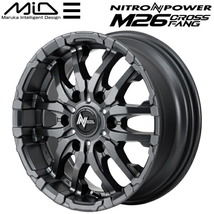 MID NITRO POWER M26 CROSS FANG ホイール1本 バレルブラック/ドリルド 6.5-16 6H139.7+38_画像1