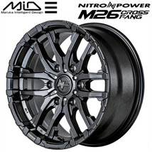 MID NITRO POWER M26 CROSS FANG ホイール1本 バレルブラック/ドリルド 8.0-17 6H139.7+20_画像1