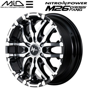 MID NITRO POWER M26 CROSS FANG ホイール4本 ブラックメタリック/ミラーカット 6.5-16 6H139.7+38