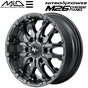 MID NITRO POWER M26 CROSS FANG ホイール1本 バレルブラック/ドリルド 6.5-16 6H139.7+48