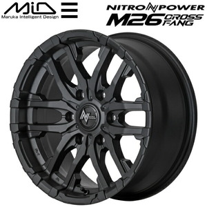 MID NITRO POWER M26 CROSS FANG ホイール1本 ブラストブラック 8.0-17 6H139.7+20