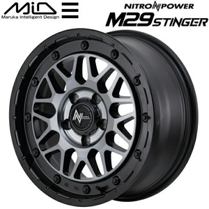 MID NITRO POWER M29 STINGER ホイール1本 セミグロスブラッククリア 6.0-16 5H100+40