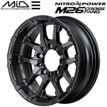 MID NITRO POWER M26 CROSS FANG ホイール1本 バレルブラック/ドリルド 6.0-16 5H139.7-5_画像1