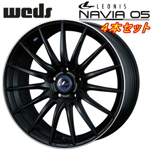 Weds LEONIS NAVIA05 ホイール4本 マットブラック/リムポリッシュ 6.5-17 5H114.3+53