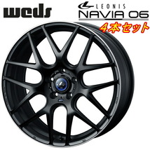 Weds LEONIS NAVIA06 ホイール4本 マットブラック/リムポリッシュ 7.0-17 5H114.3+42_画像1