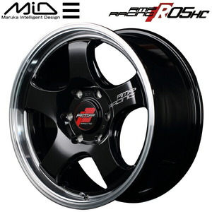 MID RMP RACING R05HC ホイール1本 ブラック/リムポリッシュ 6.5-16 6H139.7+38