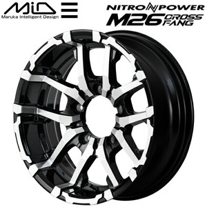 MID NITRO POWER M26 CROSS FANG ホイール4本 ブラックメタリック/ミラーカット 6.0-16 5H139.7-5
