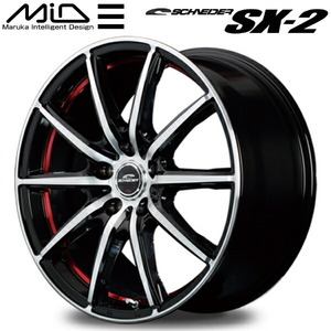 MID SCHNEDER SX-2 ホイール1本 ブラックポリッシュ+アンダーカットレッドクリア 8.5-18 5H114.3+35