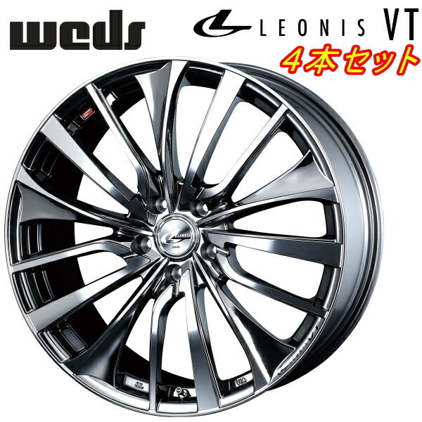 Weds LEONIS VT ホイール4本 ブラックメタルコート/ミラーカット 7.5-19 5H114.3+48