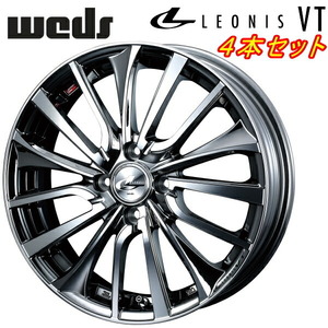 Weds LEONIS VT ホイール4本 ブラックメタルコート/ミラーカット 4.5-14 4H100+45