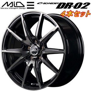 MID SCHNEDER DR-02 ホイール4本 ブラックポリッシュ+ブラッククリア 6.5-16 5H100+48