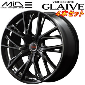 MID VERTEC ONE GLAIVE ホイール4本 ダイヤモンドブラック/リムエッジ＆アンダーカットDC 8.5-20 5H114.3+38