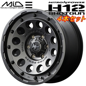 MID NITRO POWER H12 SHOTGUN ホイール4本 バレルブラック 6.5-16 6H139.7+38