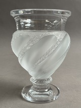 MS722 LALIQUE ラリック エルムノンヴィル フラワーベース 箱付き 高さ:約14.5cm クリスタルガラス (検)花瓶 花器 硝子 工芸品 _画像4