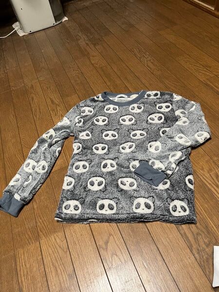 モコモコ パンダ柄 パジャマ グレー