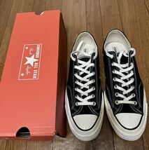 【美中古品】1円スタート！27cm US8.5 CHUCK TAYLOR 70 OX CT70 LOW コンバース チャックテイラー Black 黒 三ツ星 162058C ローカット_画像1