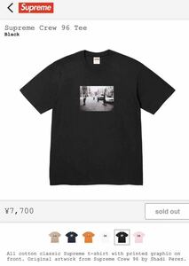 【新品未使用品】1円スタート！Supreme シュプリーム 2024 SS Supreme Crew 96 Tee Black 黒 サイズM Tシャツ 国内正規店舗購入 立ち上げ