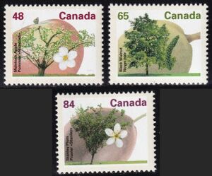 ca227 カナダ 1991 通常 植物 #1363,1367,1371