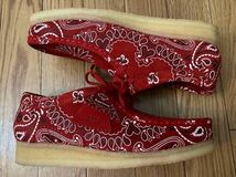 【新品未使用】Supreme x Clarks Bandana Wallabee シュプリーム クラークス バンダナ ワラビー UK8 27cm レッド 赤 スエード 限定 19SS_画像5