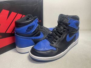 AIR JORDAN 1 RETRO HIGH OG エア ジョーダン 1 レトロ ROYAL ロイヤル 黒青 US9.5 USED 555088-007