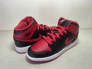 AIR JORDAN 1 MID GS エア ジョーダン 1 ミッド BRED 黒赤 US6.5Y 24.5cm 国内正規 未使用 DQ8423-060