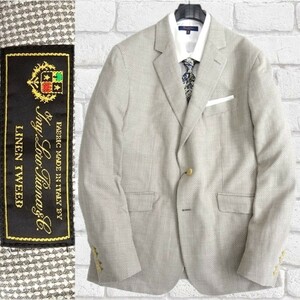 HACKETT LONDON■ハケット ロンドン 春夏 伊製生地 Loro Piana社 LINEN TWEED シルクリネン混 テーラード ジャケット HM442299 44R■新品