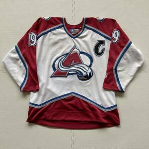 STARTER starter NHLkorolado Avalanche hockey game jersey uniform SAKIC 19 L