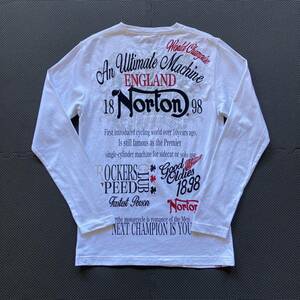 Norton ノートン ラインストーン 刺繍 ロンT 長袖Tシャツ L