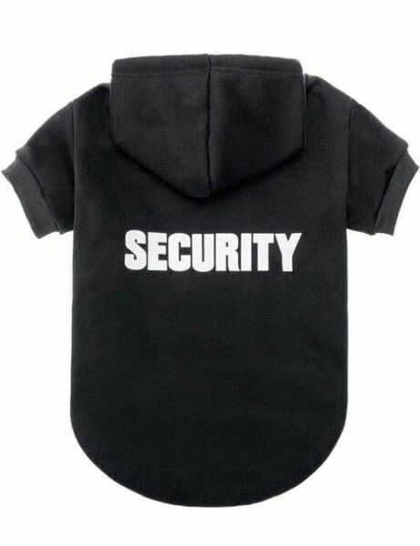 20%off!!美品!! 犬 洋服 黒 フード付きMサイズBINGPET Security パーカー スウェット