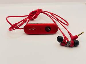 ジャンク品 SONY MDR-EX31BN ワイヤレスノイズキャンセリングステレオヘッドセット レッド 