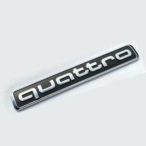 Audi quattro クワトロ エンブレム ステッカー 9.5×1.4　黒シルバー　1個