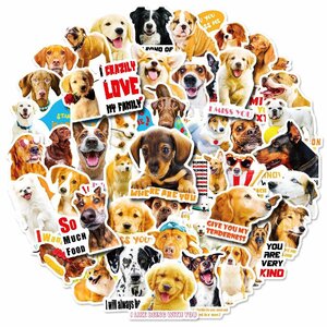 【ステッカー】全50枚・犬 いぬ Dog ゴールデン・レトリーバー チワワ 秋田犬 ラブラドール・レトリバー（送料無料！)