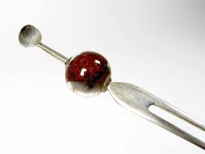 [7338] kimono small articles ( Meiji ~ Taisho ) silver made glass sphere ornamental hairpin ( the first goods * purchase goods )