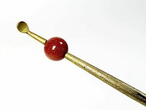 [7356] kimono small articles ( Meiji ~ Taisho ) glass sphere ornamental hairpin ( the first goods * purchase goods )