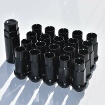 【送料無料】ホイール ナット P1.5 48mm 貫通 M12 レーシング スチール製品 20個 黒 トヨタ ホンダ マツダ 三菱 アルファード クラウン_画像3