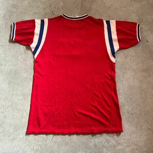 エンパイア EMPIRE ビンテージ 60s 70s フットボール Tシャツ L レーヨン コットン アスレチック 赤 USA製 半袖 カレッジ 40s 50s 80s 90sの画像2
