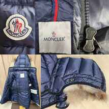 未使用☆MONCLER HERMIFUR エルミファー フォックスファー TG2 ネイビー色 紺色 ダウンジャケット_画像6