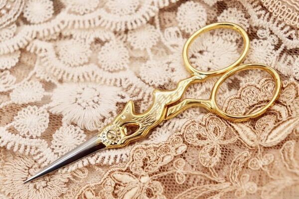 イタリア製 うさぎの刺繍鋏 ゴールド はさみ ハサミ premax