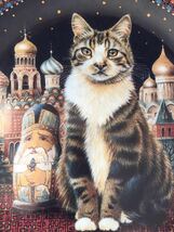 英国 猫画家 レズリー アン アイボリー x ダンブリーミント Cats Around The World ◆ ロシアのトゥイグレット ◆ 猫 ネコ 絵皿 飾り皿_画像4
