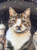 英国 猫画家 レズリー アン アイボリー x ダンブリーミント Cats Around The World ◆ ロシアのトゥイグレット ◆ 猫 ネコ 絵皿 飾り皿_画像3