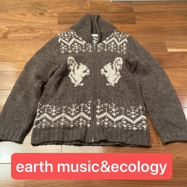 ニット セーター　毛　earth music&ecology