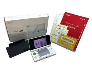 【通電のみ確認済】Nintendo/ニンテンドー 3DS CTR-001 アイスホワイト 本体 ゲーム機 専用充電台 CTR-007 任天堂 (44655S20)