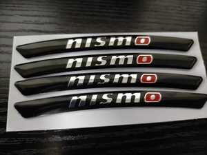 送料無料nismo ニスモ ホイールリム　エンブレム　ステッカー　ブラック　nissan日産 350Z 370Z フェアレディZ GT-R マーチ