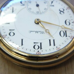 6112 希少売切り☆ WALTHAM 14K pocket watch 50.3㎜ 90.7g 23石 懐中時計 彫金 スモセコ 手巻き アンティーク ウォルサムの画像5