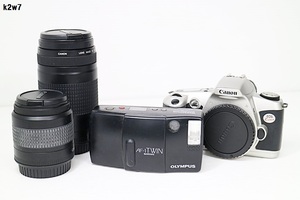 K2w7 カメラ等おまとめ CANON EOSKiss OLYMPUS AF-1TWIN 動作未確認 60サイズ