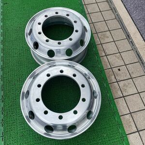 aru core aluminium wheel 7.50×22.5. 10 hole (11R22.5 and 275/80R22.5 etc. used ) super-discount beautiful goods 2 pcs set :31600 jpy 