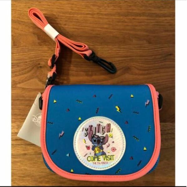 定価3080円☆スティッチ☆カメラバッグ、ポシェット☆STITCHディズニー 青色