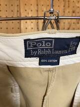 古着 90年代 90s POLO by Ralph Lauren ポロ バイ ラルフローレン コットン チノ スラックス トラウザー ボトム ポロチノ W34 ベージュ_画像4