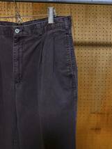 古着 90年代 90s DOCKERS ドッカーズ リーバイス チノパン 綿パン トラウザー タック ワイド テーパード ブラウン 茶 W32 ビッグシルエット_画像3