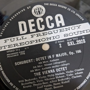 英DECCA SXL-2028 ED1 シューベルト 八重奏曲 THE VIENNA OCTET オリジナル盤の画像3